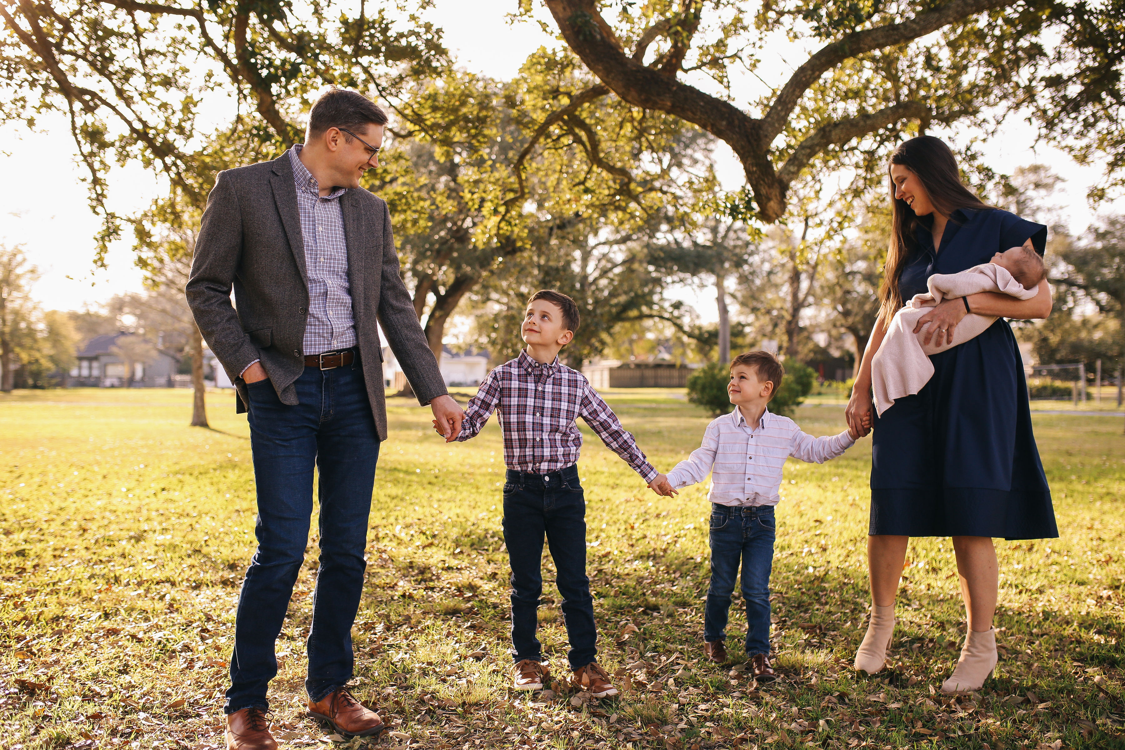 Joey Williams with his family at a park in Lake Charles, Louisiana